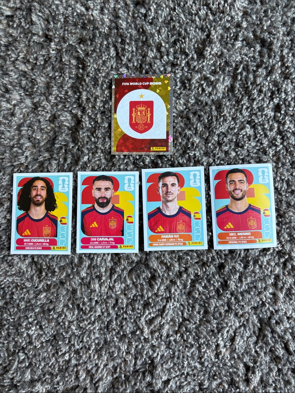 Panini Spain World Cup 2022 Stickers - Red & Yellow Jerseys